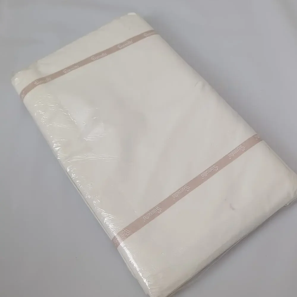 Vintage Deadstock Christian Dior Monsieur Bed Sheet Flat Queen White‎ Linens NWT